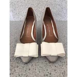 Jeffrey Campbell Gray White Situation Retro Leather Low Kitten Heels Shoes 6.5